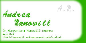 andrea manowill business card